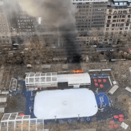 A fire broke out this morning at the Bank of America Bryant Park Winter Village.